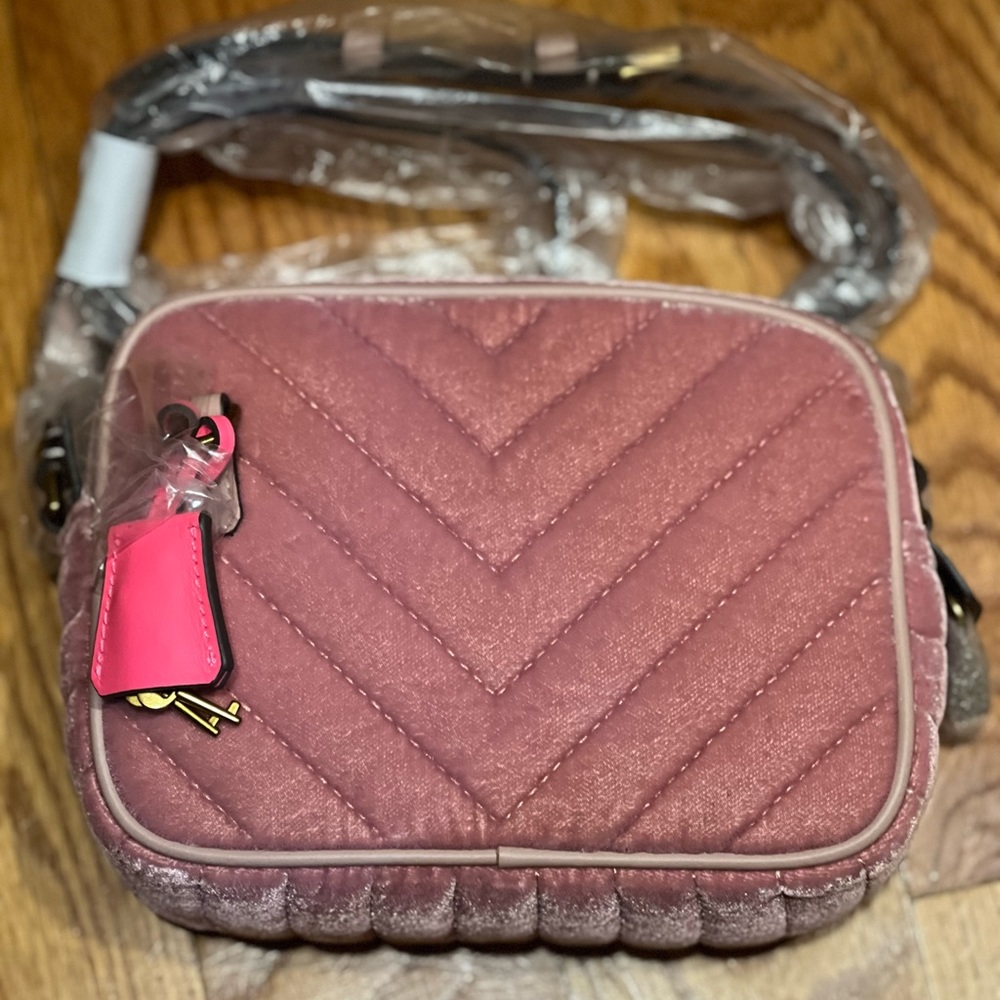 J.Crew Mini Velvet Signet Guava Berry Cross Body Bag